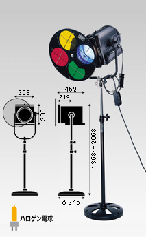 1000W スポットライト丸台スタンドセット