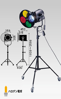 1000W スポットライト三脚二段スタンドセット